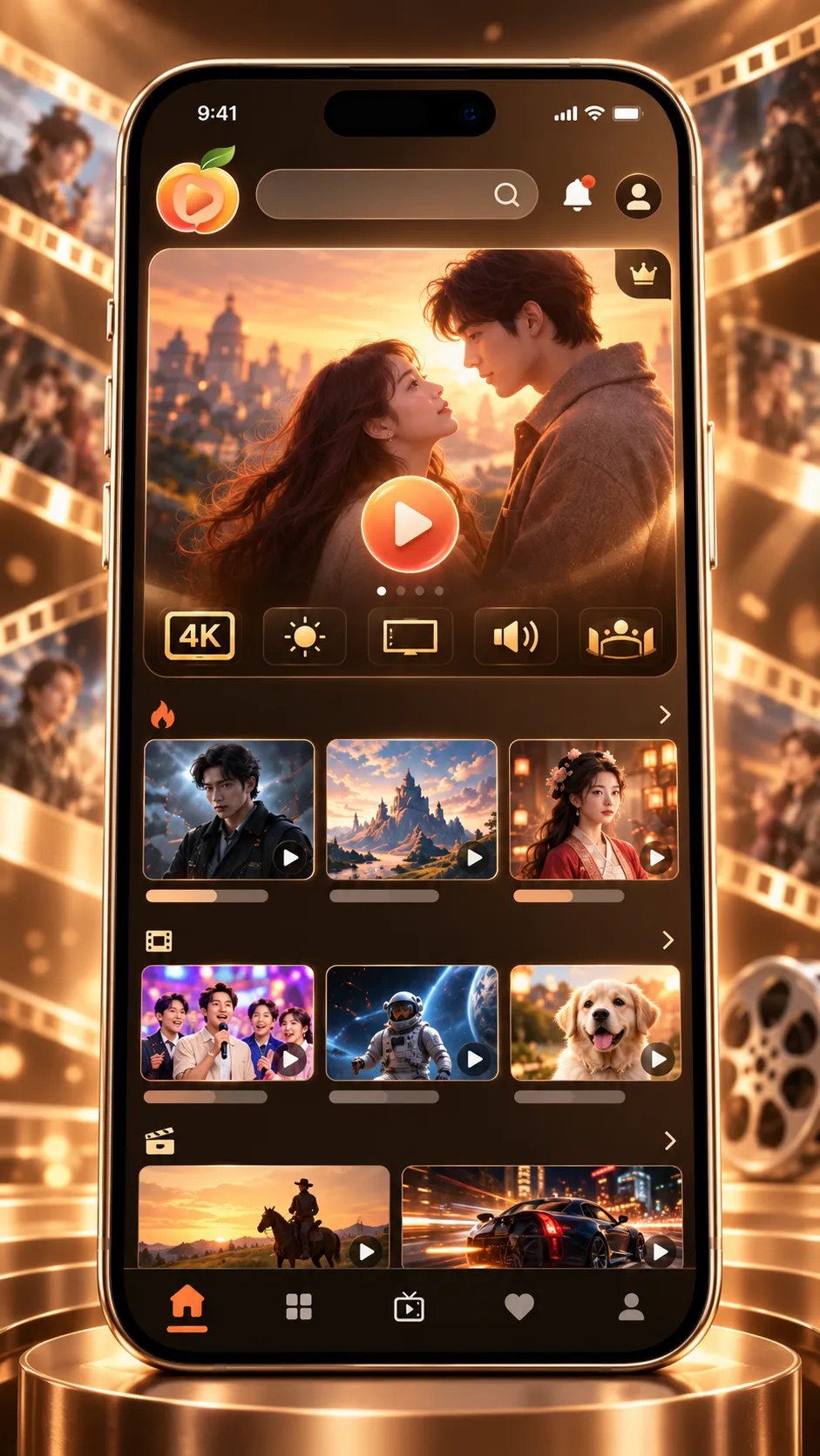 黄桃视频 APP高清播放界面