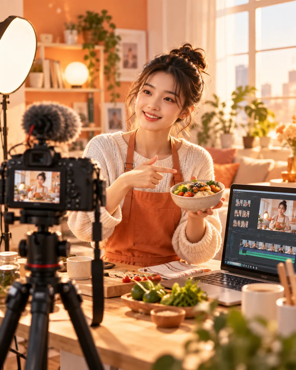 女性视频创作者公开作品与拍摄场景